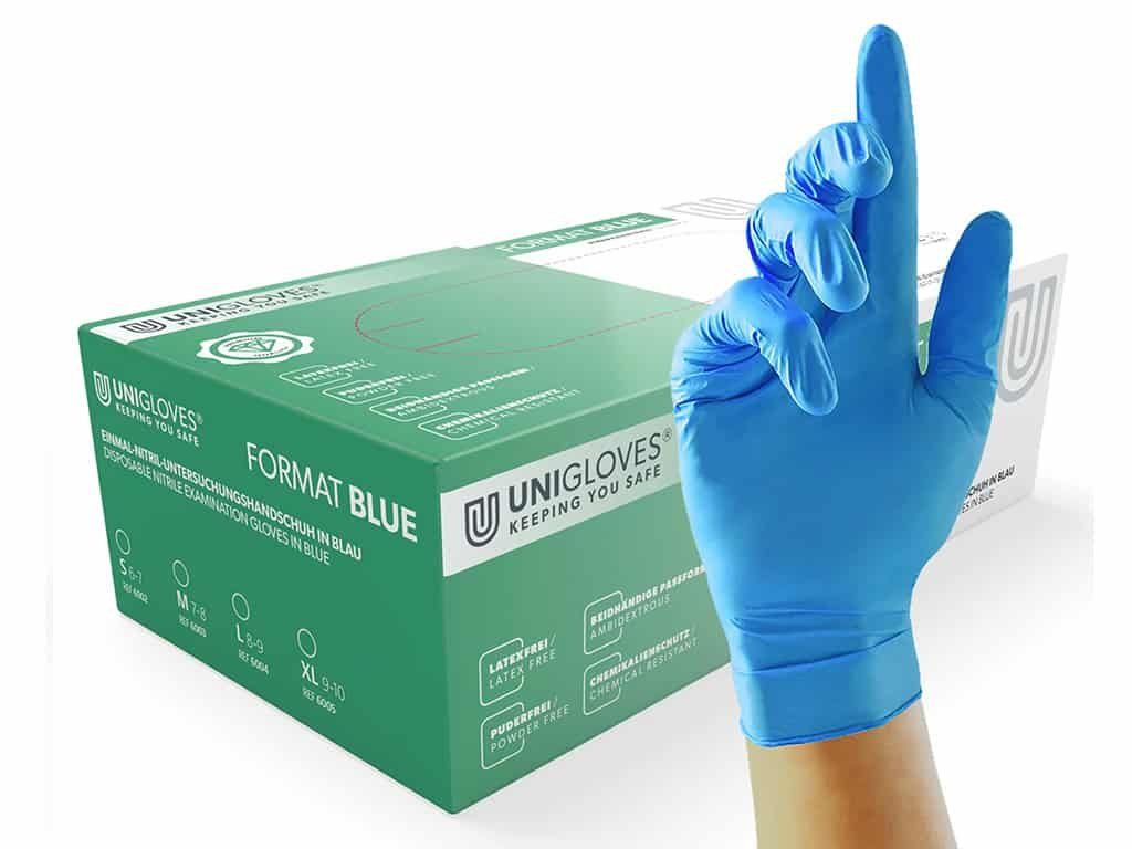 Nitrilové rukavice Format Blue, 100 ks