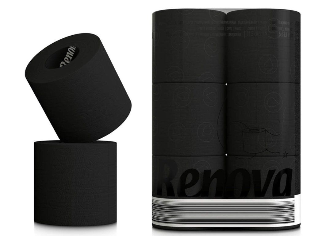 Toaletní papír Black Label černý 3vrstvý, 6 ks