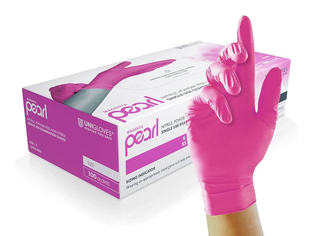 Nitrilové rukavice purpurové - Magenta Pearl, 100 ks