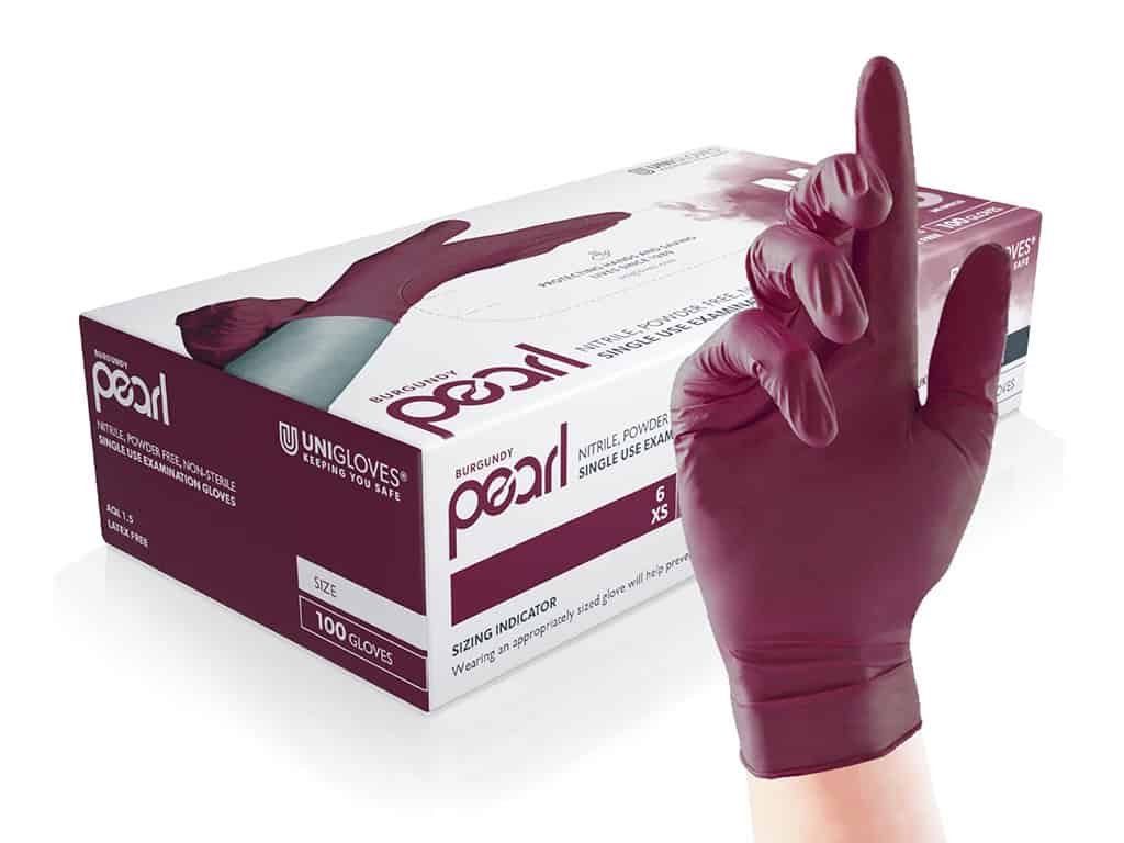 Nitrilové rukavice Burgundy Pearl, 100 ks