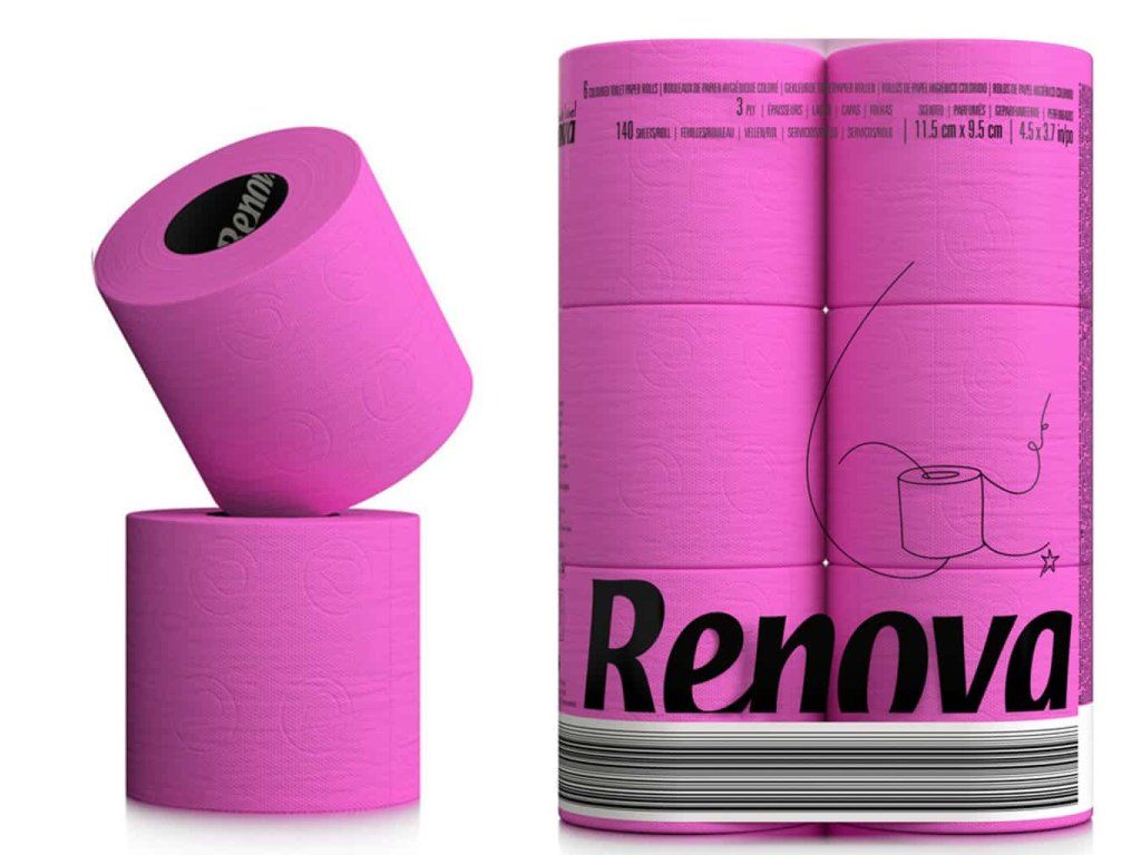 Toaletní papír Black Label růžový 3vrstvý, 6 ks