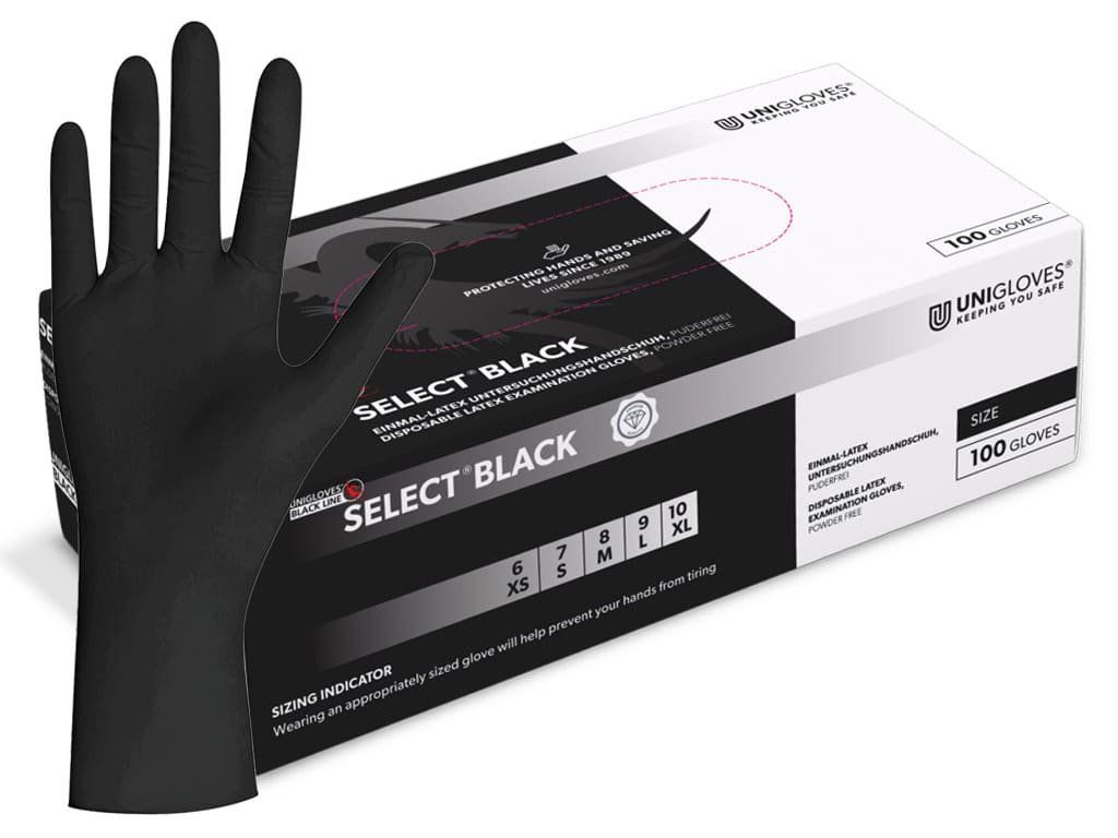 Latexové rukavice Select Black, 100 ks